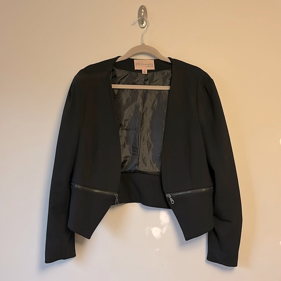 Cropped black Philosophy jacket in size M - Picture 1 of 4
